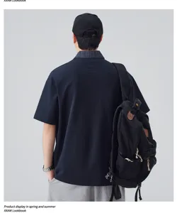 Heren korte mouw polo shirt vals tweedelig ruitjes kraag casual zomer streetwear