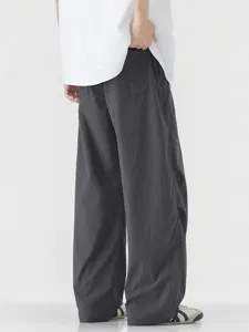 Herren Sommer dünn schnelltrocknend lose Fallschirm Cargo Hose Freizeithose grau.