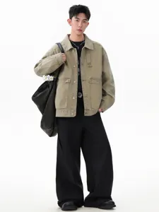 ανδρικό ρετρό streetwear workwear cargo μπουφάν casual χαλαρό ένδυμα μόδας casual top