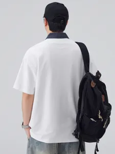 Heren korte mouw polo shirt nep tweedelige contrastkraag casual zomerse bovenkleding