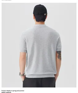 Uomo estate casual lino misto maglia polo manica corta stile old money elegante top.