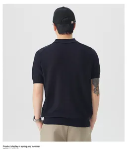 Maglietta polo uomo manica corta in maglia stile casual elegante estivo top.