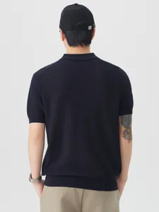 Polo Uomo Estate Manica Corta Maglia Stile Old Money Casual Top Monocolore Basic