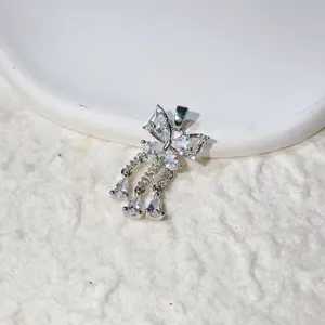 Micro-inlaid zircon butterfly tassel pendant, exquisite DIY jewelry accessory for handmade necklace.