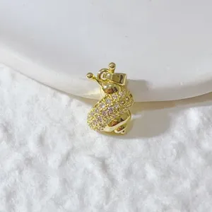 Gold Rhinestone Animal Charm DIY Pendant Fashion Jewelry Accessory for Necklace Bracelet