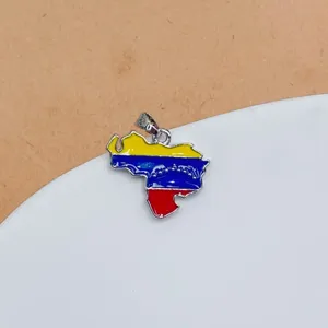 Venezuela map pendant necklace minimalist fashion metal oil drop jewelry accessory for women men