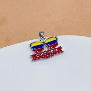 Colombia flag sunglasses pendant charming enamel metal jewelry accessory for fans and daily wear