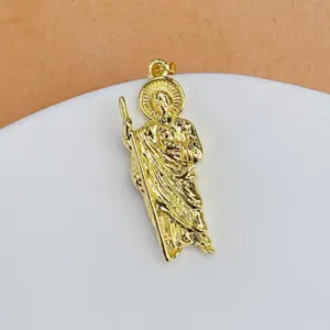 Gold religious saint pendant charm exquisite fashion metal jewelry accessory religious gift item