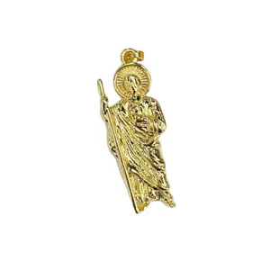 Gold-plated Saint Jude religious pendant necklace stylish charm fashion jewelry accessory