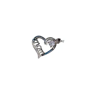 Mom heart pendant micro-inlaid zirconia copper electroplated DIY necklace accessory