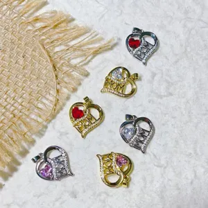 Copper Zirconia Heart Pendant Only Without Chain For Women Mom Letter Micro Inlaid Heart Pendant Jewelry Accessory For Mother's Day