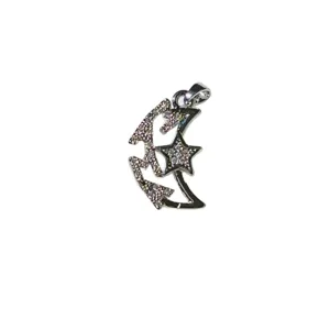 Meraviglioso ciondolo luna stella in zircone scintillante per collana DIY accessorio gioiello donna
