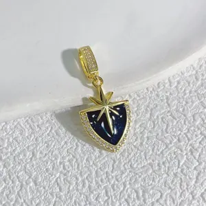 Angel Wings Hamsa Hand Heart Shield Charm Pendant With Universal Buckle Gold Rhinestone DIY Jewelry Making Accessories For Women