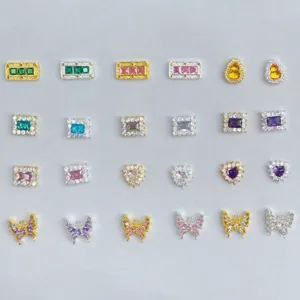 Ciondoli in Rame a Forma di Farfalla Zucca Cuore con Strass Accessori per Gioielli Fai da Te Connettori per Bracciali Collane Placcati Oro Argento