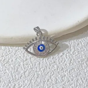 Böser Blick Anhänger Silber vergoldet Zirkonia Teufelsauge Charms Damen Schmuck Accessoire