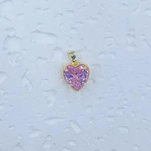 Vergoldeter rosa Herz Kristall Anhänger Zubehör, zarter funkelnder Schmuck Anhänger.