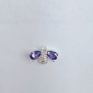 Exquisite Bienenform lila Zirkon Kupfer DIY Schmuck Charm Abstandsperle Accessoire