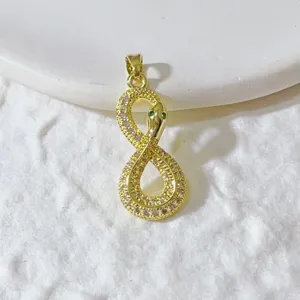 Vergoldeter Mikro-Zirkonia Schlangen-Anhänger Halskette Accessoire für Damen und Alltag.