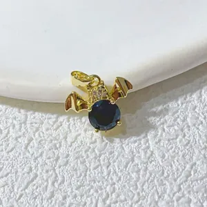 Vergoldeter Zirkon Fledermaus Anhänger DIY Schmuck Accessoire für Kette und Armband.