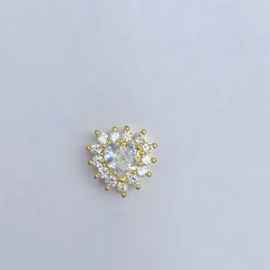 Ciondolo fai-da-te in zircone micro-pavé a forma di cuore per creazione di gioielli braccialetto