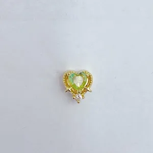 Vergoldeter Herz Zirkonia DIY Schmuck Zubehör Abstandshalter Perle Detail Ansicht
