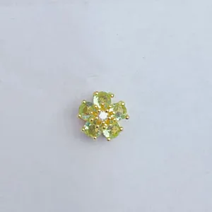 Vergoldete Messing Mikro Zirkonia Blume Abstandshalter Perle für DIY Schmuck Zubehör