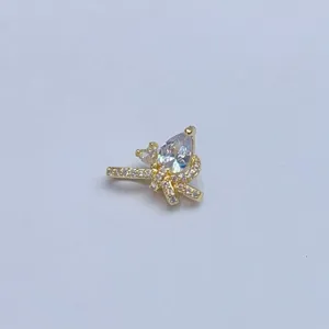 Vergoldete Schleife Strass DIY Anhänger für handgemachte Schmuck Handy Kette Armband Zubehör