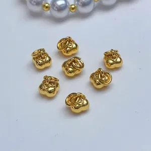 Ciondolo caco placcato oro 18K charm perline DIY per creazione di gioielli e braccialetti