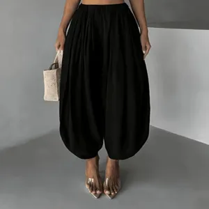 Women high waist thin lantern pants casual loose harem trousers comfortable streetwear