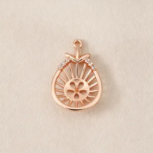 Prachtige roségouden druppel hanger zetting DIY sieraden accessoire met micro zirkoon.