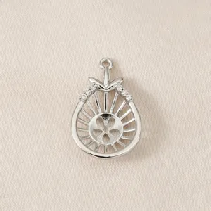 Koper verguld witgoud druppel holle hanger blank DIY sieraden accessoire met zirkonia stenen