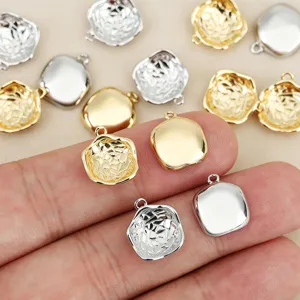 DIY irregular metal charms gold silver plated pendants jewelry making accessories components