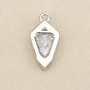 Ciondolo scudo zircone colore argento fascino accessorio per gioielli fai da te chic