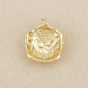 Gold plated irregular geometric pendant detail shot, perfect for DIY handmade jewelry crafts.
