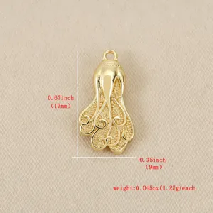 18k vergoldeter Messing Anhänger DIY Schmuck Zubehör kreative mini Kohl Design Komponente