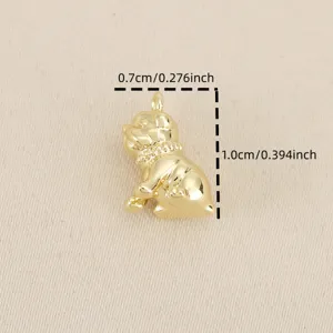 Pendentif bouledogue français 3D en laiton plaqué or pour accessoires de bijoux DIY.