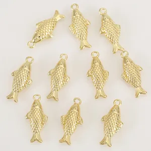 Gold plated fish pendants DIY jewelry charms marine series koi accessories wholesale.