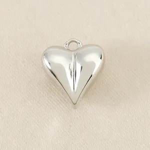 Silberfarbenes Herz Anhänger Metall Charms für DIY handgemachte Schmuck Accessoires zum Basteln.