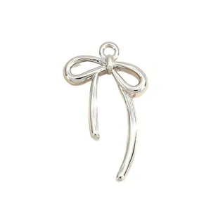 Minimalistische zilveren asymmetrische strik hanger DIY sieraden accessoire voor set