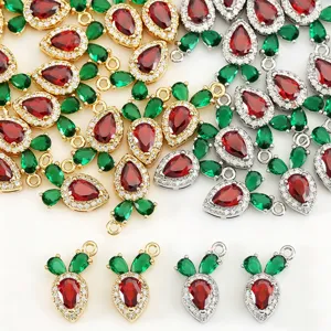 18K Gold Plated Rhinestone Carrot Pendant Only Without Chain For DIY Jewelry Making Accessories