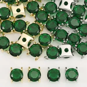Kupfer 18k Vergoldet Zirkonia Anhänger DIY Schmuck Zubehör Geometrische Facettierte Stein Charms Für Halsketten Ohrringe