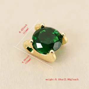 Vergoldeter Messing Kralle gefasst grüne Zirkon Anhänger DIY Schmuck Abstandshalter Perle 11mm