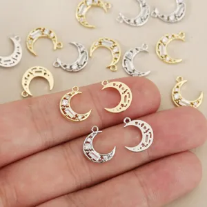 DIY ciondolo luna zircone placcato oro 18k rame accessori per gioielli artigianato fornitura