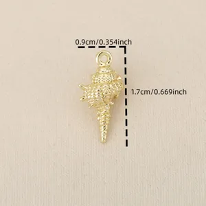 Vergulde Schelp Hanger DIY Sieraden Accessoire Charm 0,9x1,7cm Mooi Ontwerp