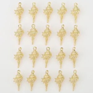 Vergulde conch schelp bedels DIY sieraden maken accessoires crafting set 20st.