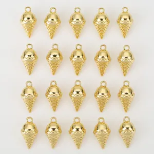 Süßer Eistüten Anhänger Kupfer 18K Gold Silber Plattiert Charme Für DIY Schmuckherstellung Halskette Ohrring Zubehör