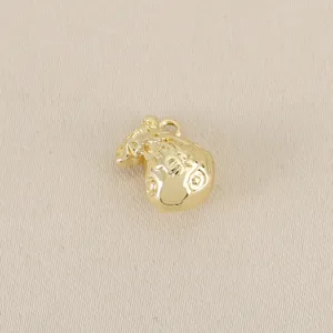 Gold-plated lucky bag pendant DIY jewelry accessory, traditional Chinese style charm for crafting.