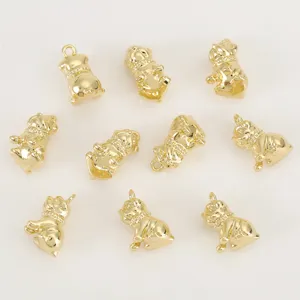 Breloques Bouledogue Français Doré Pendentifs Chiot Mignon Accessoires Bijoux DIY 10Pcs