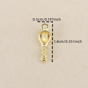 18k gold plated mini spoon pendant diy jewelry making cute metal charm accessory set