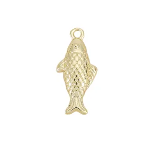 18k gold plated fish pendant charm diy jewelry making accessory cute koi fish design necklace